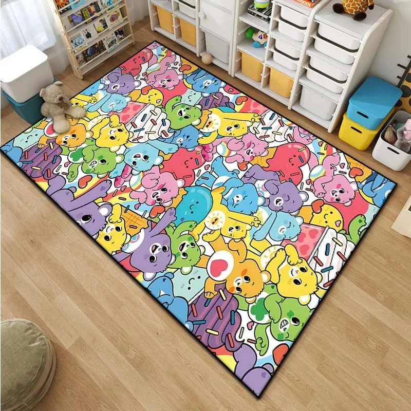 Cute Bear Pattern Living Room Bedroom Carpet Bedside Bathroom Floor Mat 15 Sizes Custon Pattern Area Rug Children's Room Decor