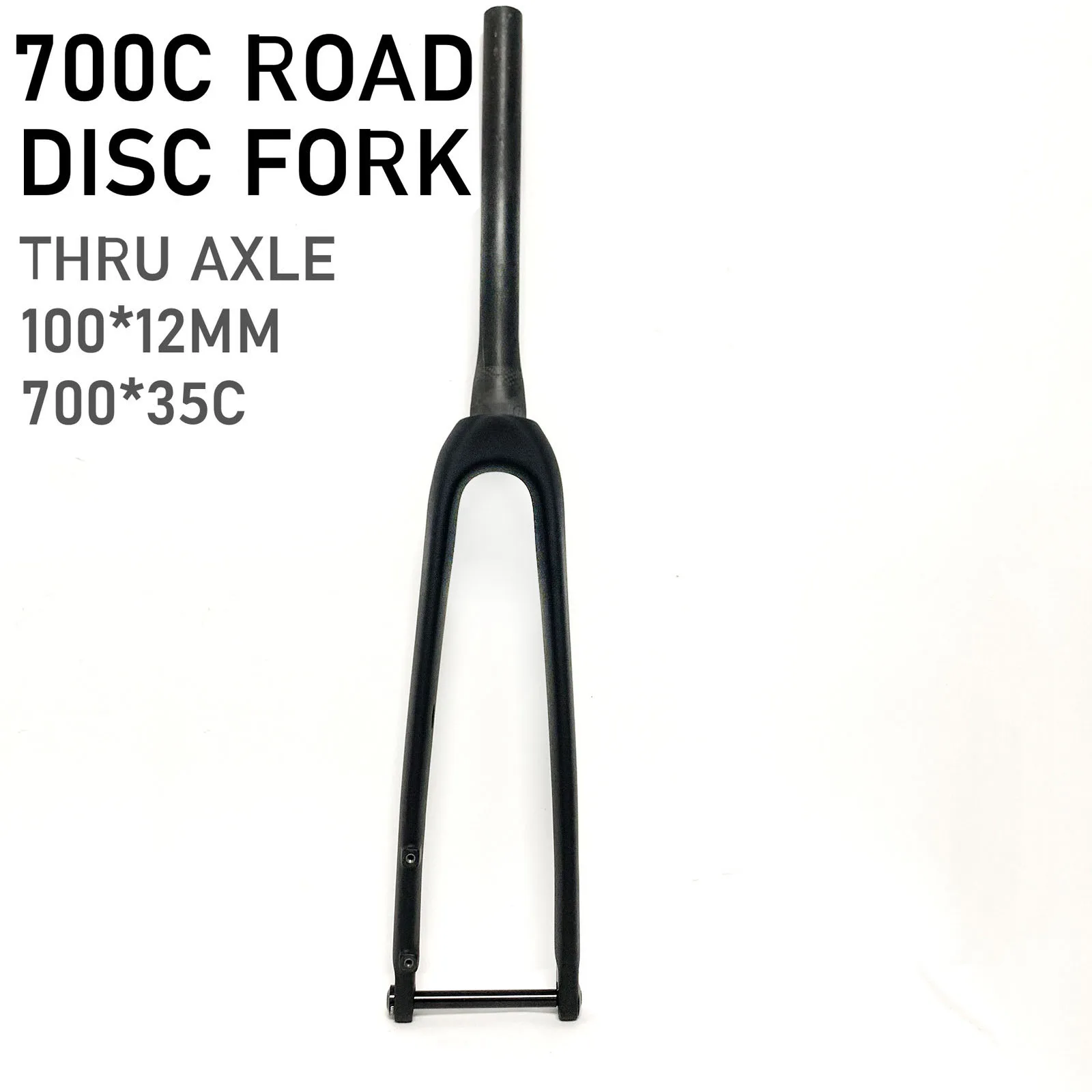 Carbon Road Bike Fork Carbon 700C Disc Max Tire 35C Flat Mout 140Mm Thru Axle 100X12Mm Hidden Inner Cables Road Disc Fork