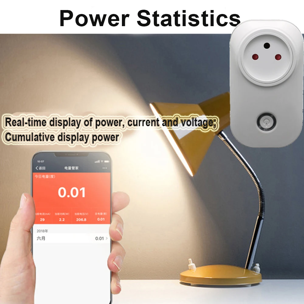 16A Israel Socket Smart Israel Plug presa Wifi controllo vocale Power Statistics Tuya Life APP Control funziona con Alexa Google Home