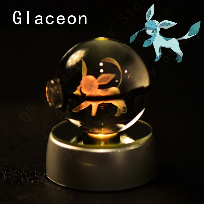 Pokémon Kristallen Bal 3D Mewtwo Pikachu Gengar Pokébal 3D Nachtlampje Glazen Beeldje Pokémon Kristallen Bal Verjaardagscadeau