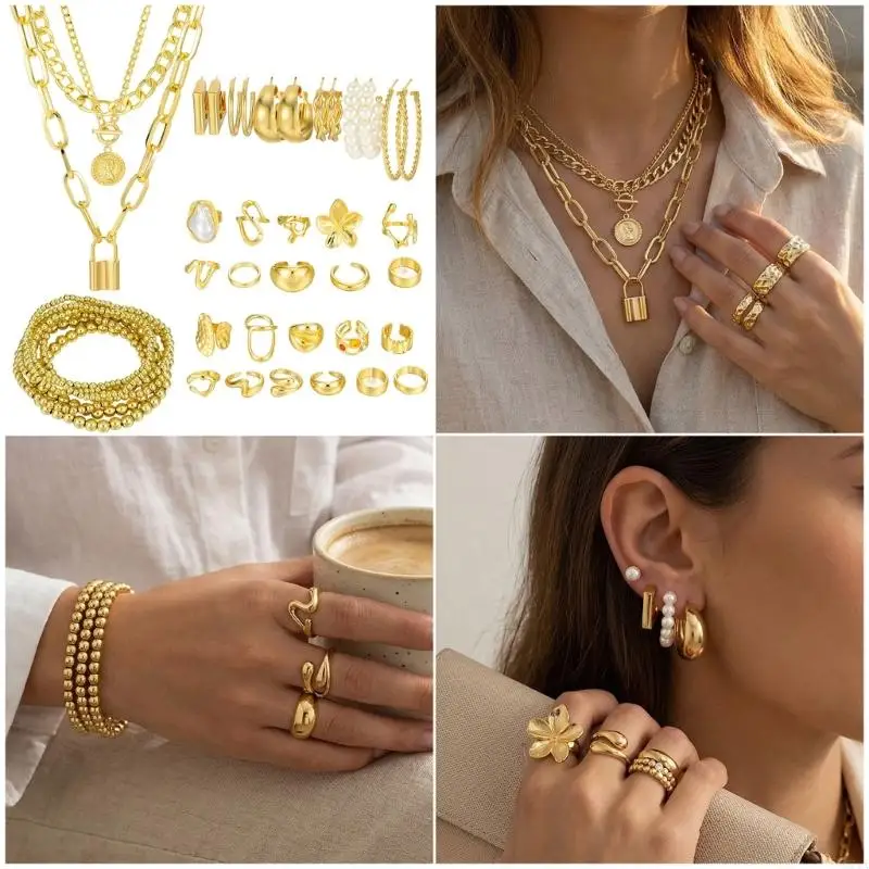 

Versatile Women’s Jewelry Collection With Textured Lava Necklace And Delicate Drop Earrings C71A