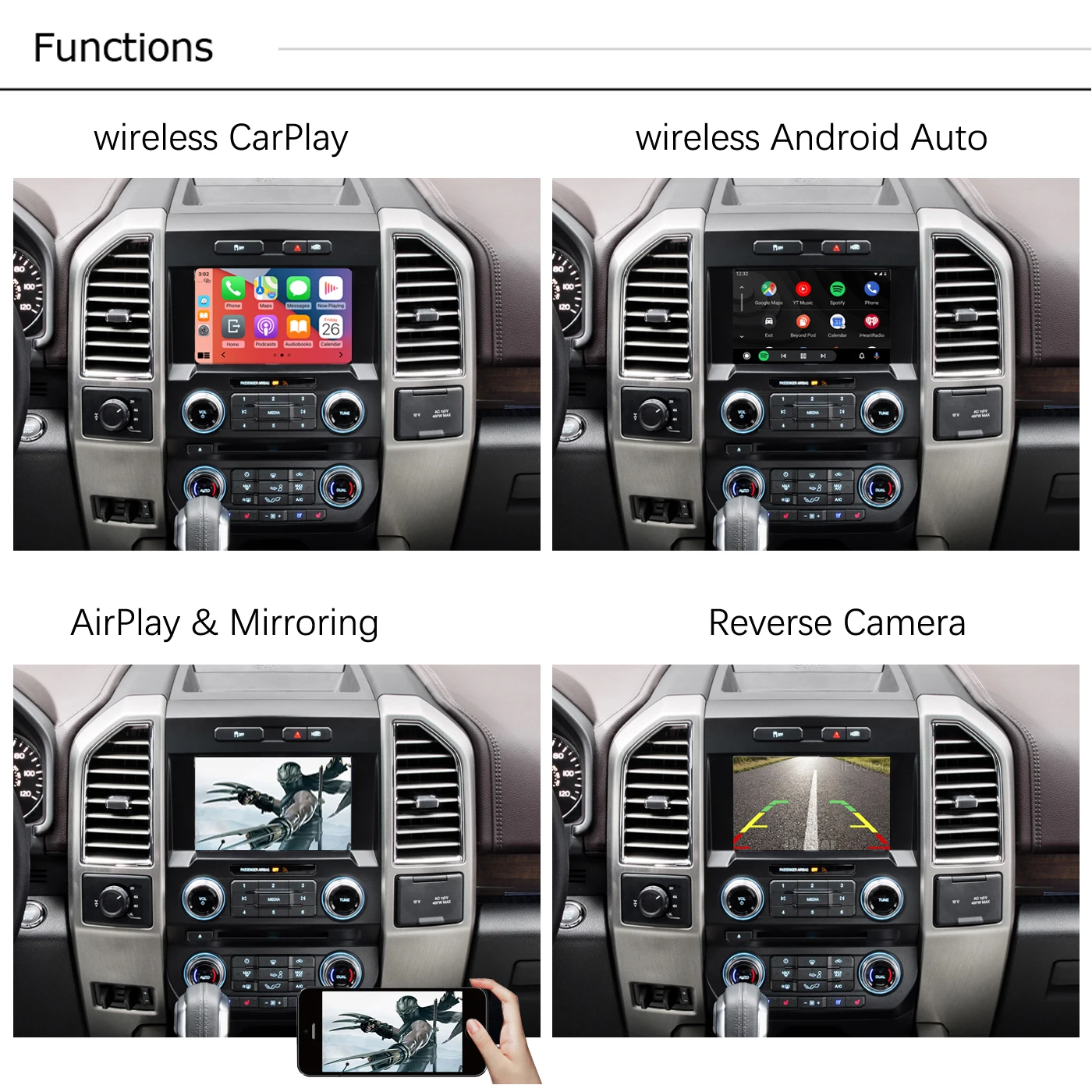 Road Top SYNC 2 Android Auto Wireless Video Interface  CarPlay Retrofit Kit Box Carplay Module for Ford Expedition