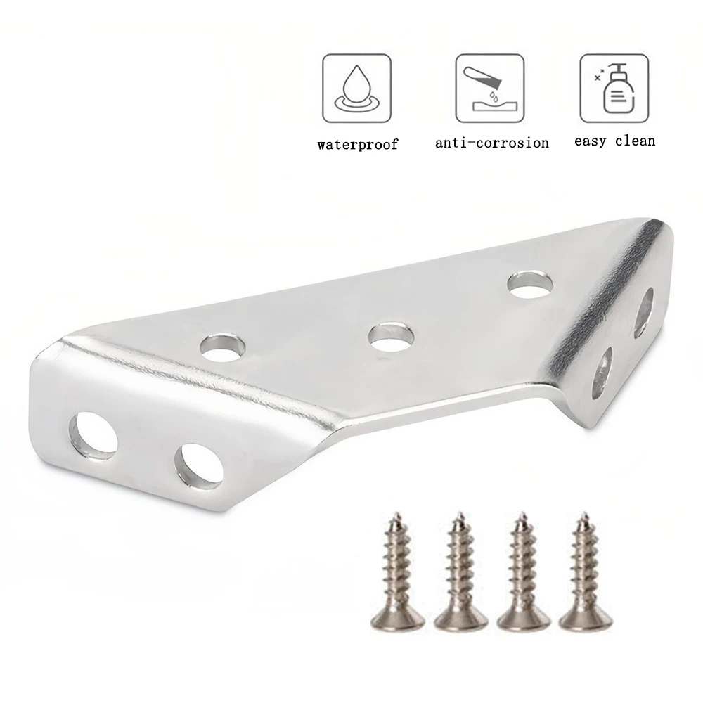 

10Set Stainless Steel Angle Corner Brackets Fasteners Connector Protector Right Angle Corner Stand Supporting Furniture Hardware