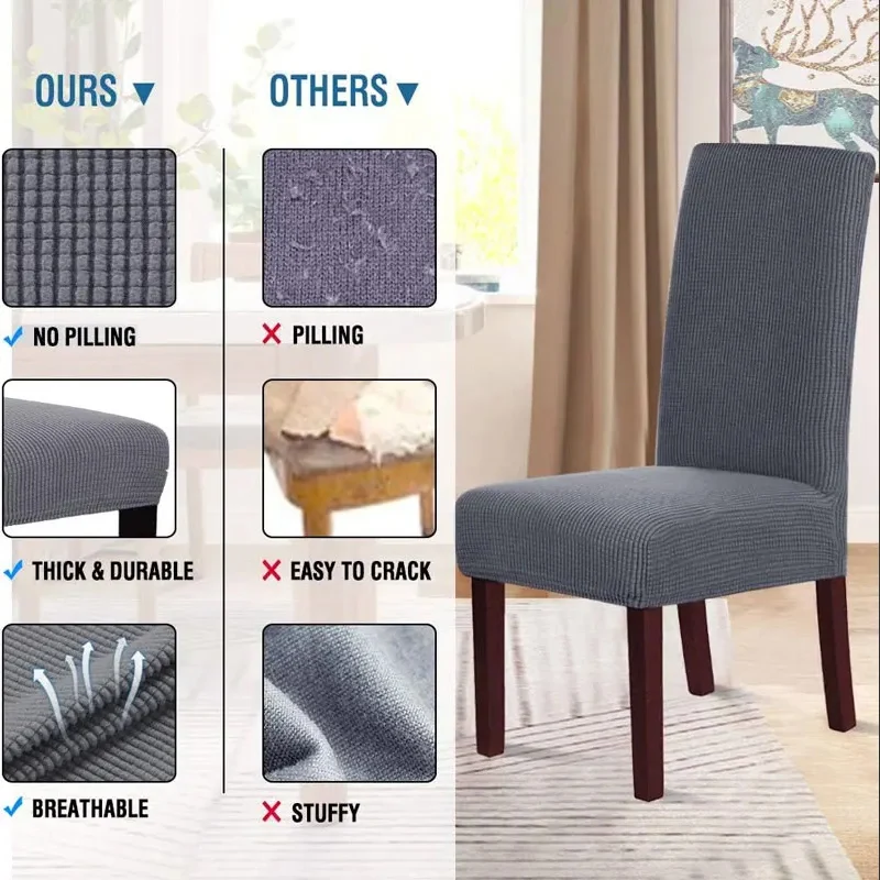 Waterproof Elastic Chair Cover for Dining Room Kitchen Wedding Hotel Banquet Restaurant Anti-dirty Seat Cover Housse De Chaise
