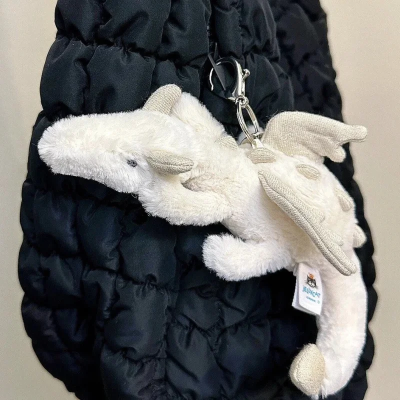 【มีสินค้าในสต็อก】พวงกุญแจตุ๊กตาเจลลี่แคท รูปมังกรสีขาว/ชมพู/ม่วง พร้อมกระเป๋า ของขวัญวันเกิด/คริสต์มาส