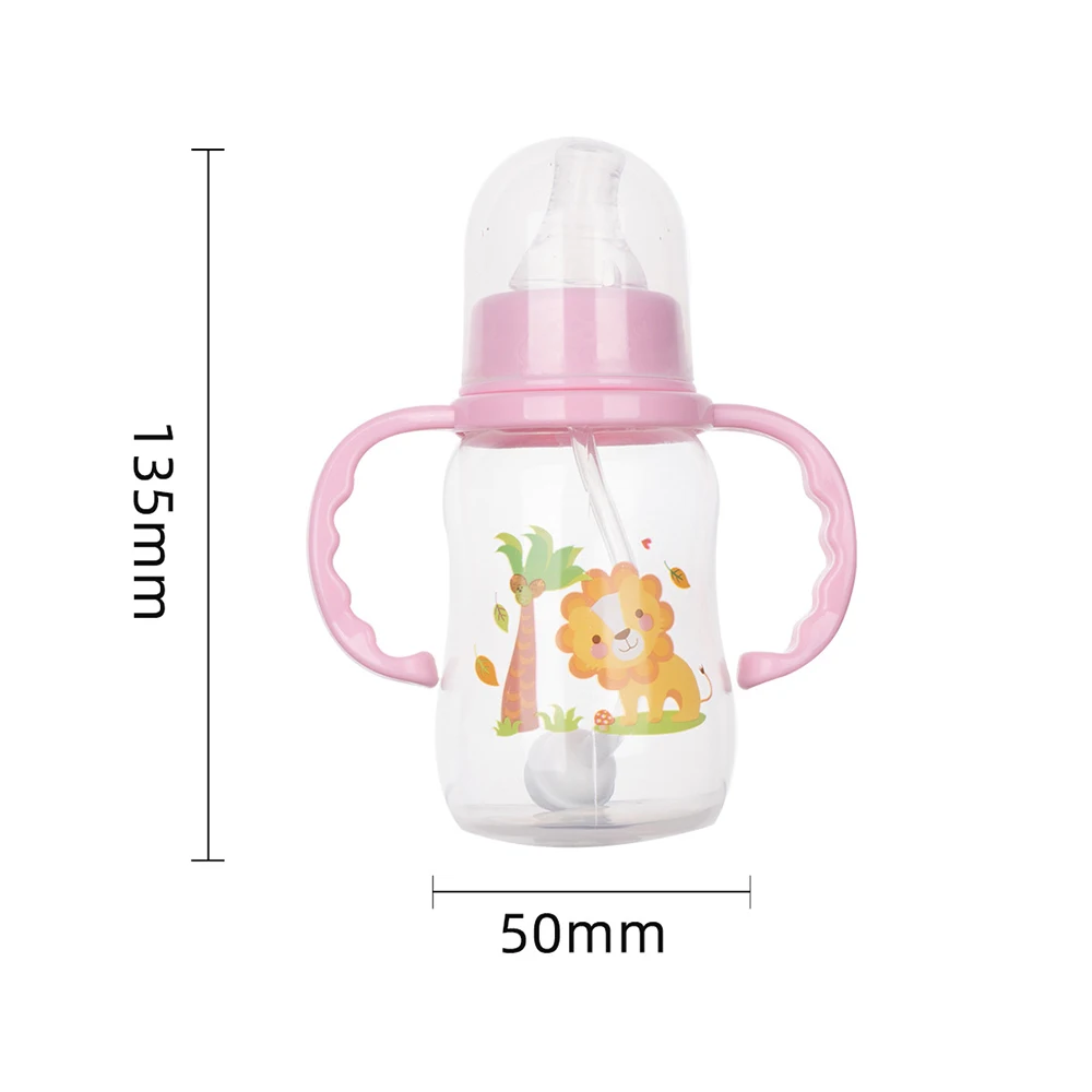 150ML sicuro neonato bambini allattamento alimentatore succo di frutta latte bottiglia d'acqua piccolo bambino maniglie portatili per biberon