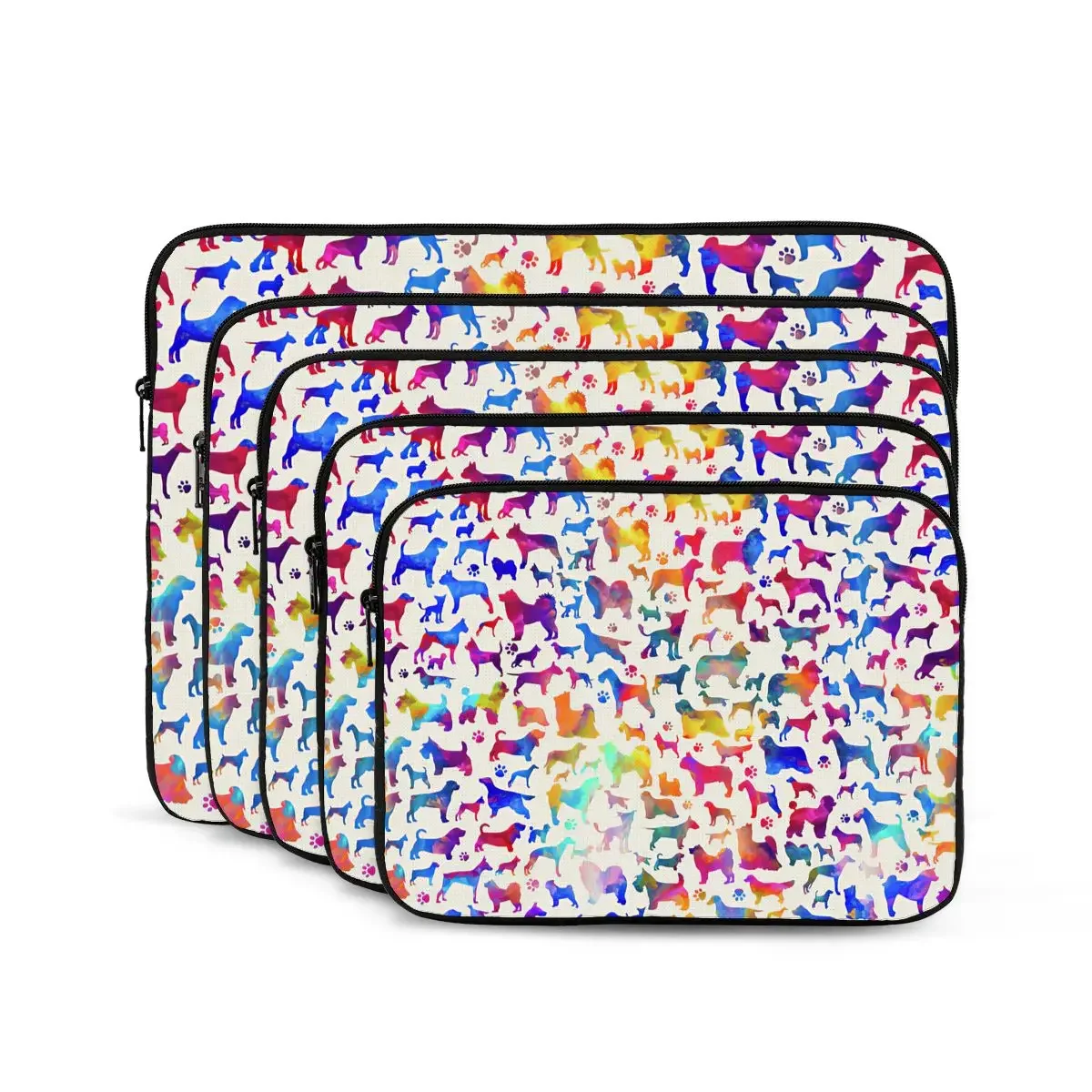 Fun Colorful Dog Breeds Computer ipad Laptop Cover Case17 15 13 12 10 Inch Laptop Sleeve Bag Portable Cover Fundas Pouch