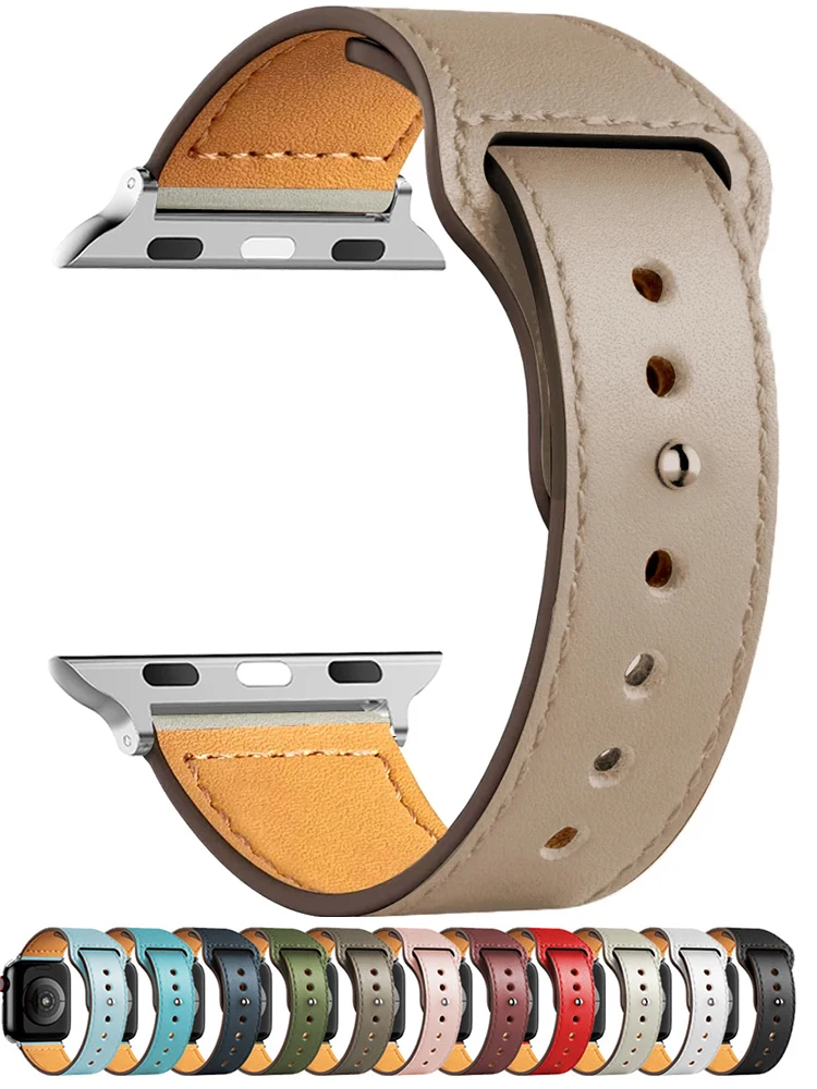 

Leather strap for apple watch band 44 mm ultra 2 49mm 45mm 40mm 41mm 38/42mm sport bands bracelet iwatch serie 9 8 7 6 SE 5 4 3