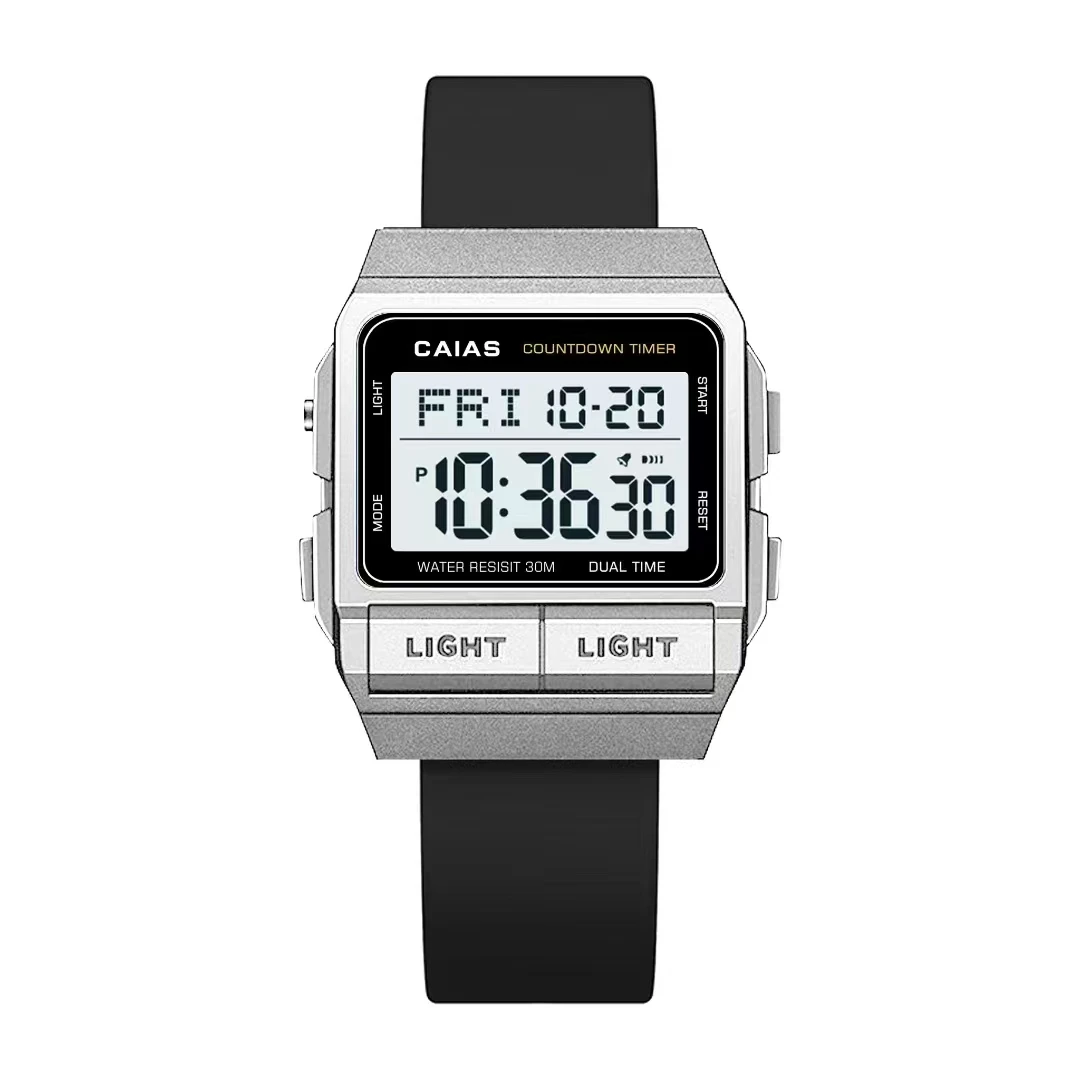 

Unisex Sports CAIAS Watch: World Time, Full-Featured, Square Case, Ultra-Thin, Oak Series