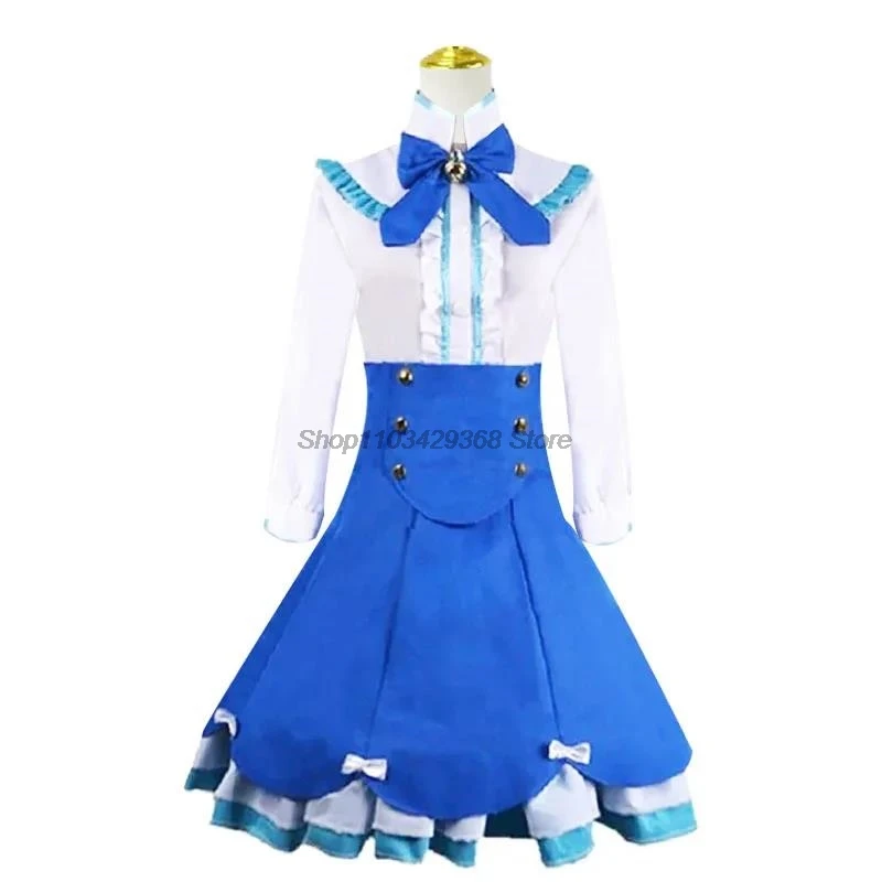 Costume cosplay alla vaniglia Parrucca rosa Anime Nekopara Cat Girls Women Lolita Dress Uniforme sexy Set di abiti blu per feste di Halloween