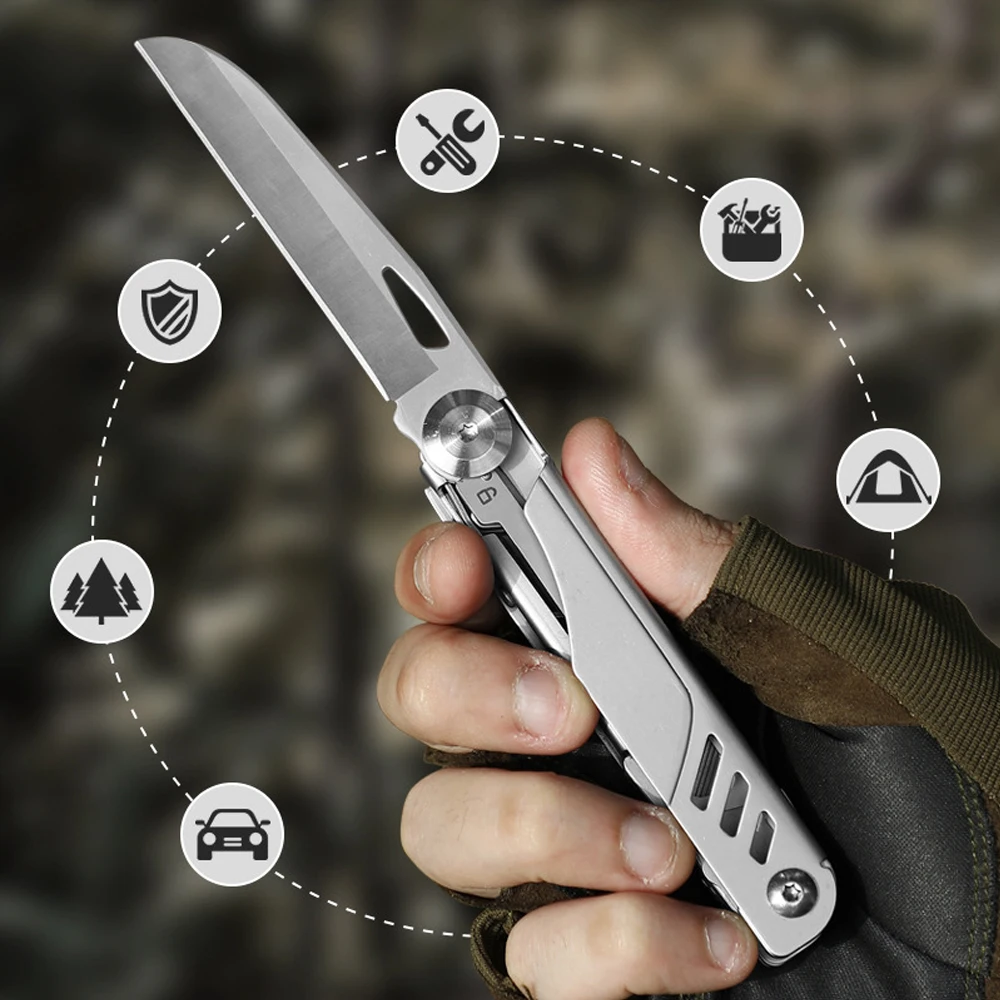 Caressolove Multipurpose Folding Knife EDC Outdoor Tools Portable Multitool Pocket Knife Camping Scissors Saw survival Gadgets