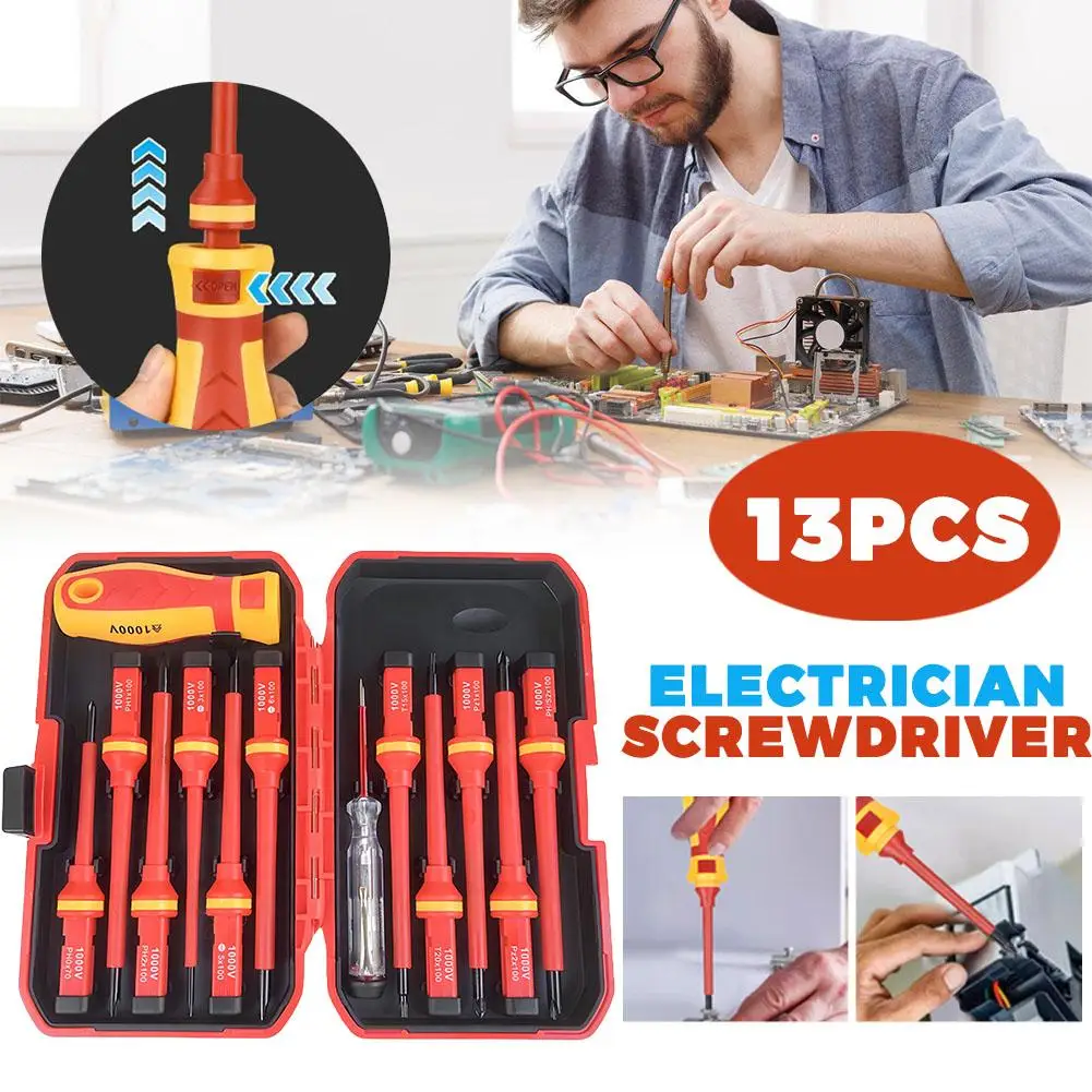 

High-Hardness Insulated Electrician Screwdriver Set Portable Multi-Function Maintenance Tool Kit Professional Electrical Repair