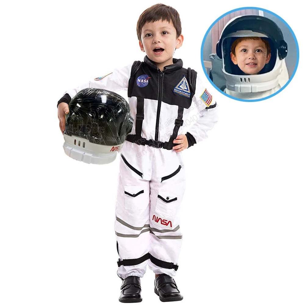 Na-sa-Capacete de astronauta com viseira móvel, máscara cosplay espacial, fantasia para adultos, crianças, meninos, presente de aniversário