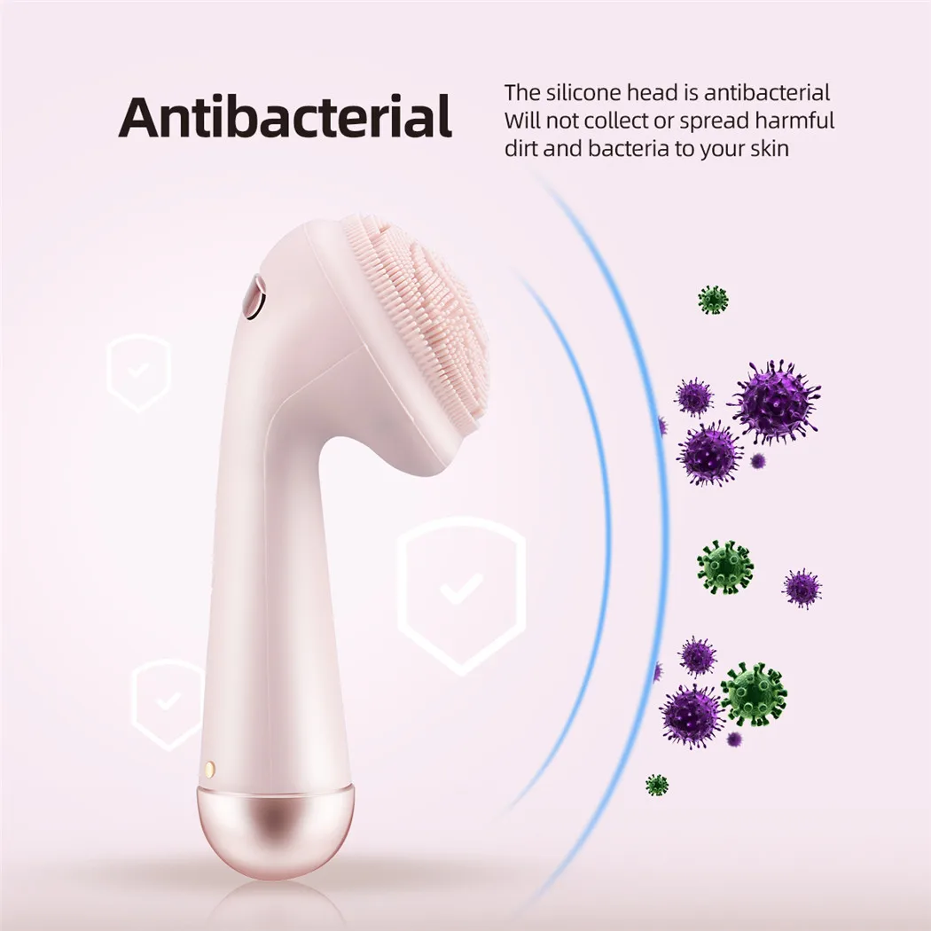 電動シリコンフェイシャルブラシクリーナー振動ローラーマッサージ毛穴クレンジング器具防水充電式美容ツール