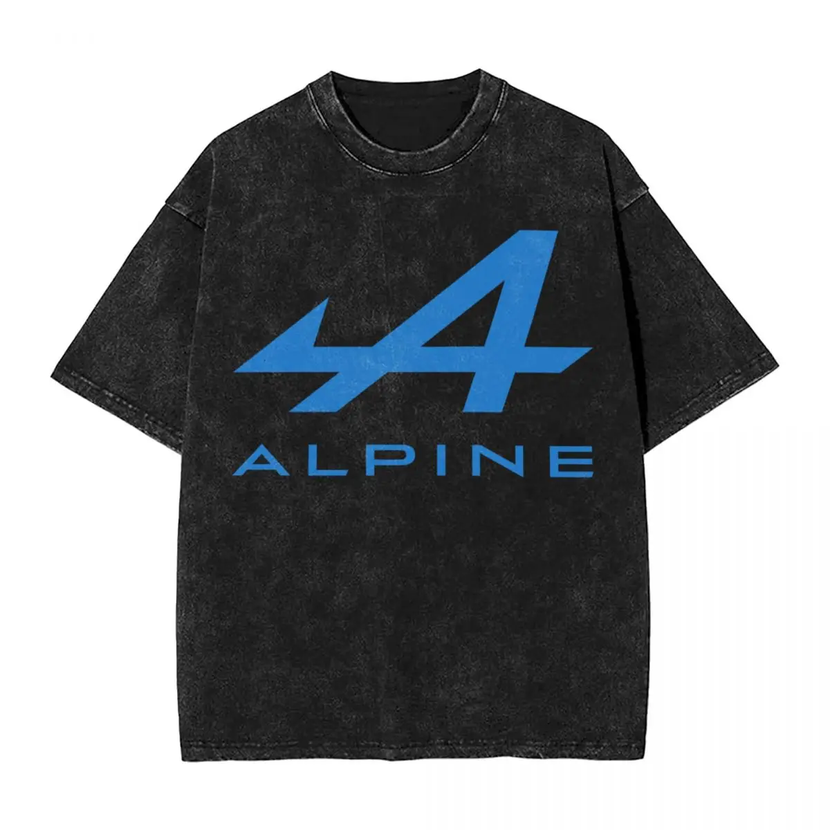 Alpine Car 110 Logo Washed T Shirts Streetwear Hip Hop Retro T-Shirt Racing Tee Shirt Men Women Short Sleeve Oversize Printed