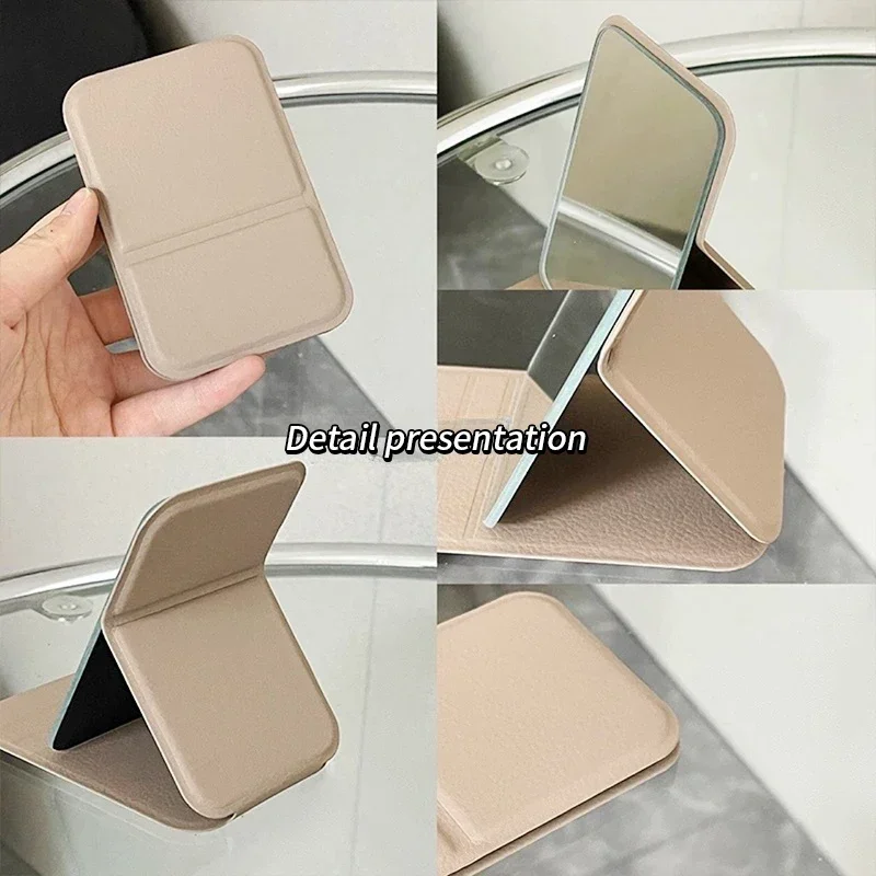 Women Mini Mirror Folding Makeup Hand Mirror Portable Single-side Mini Cosmetic Mirror Foldable High Definition Vanity Tools