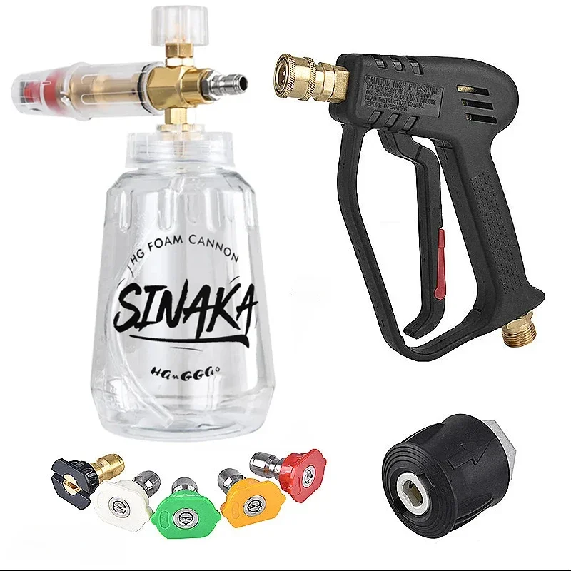 High Pressure Washer Hose Water Gun for Karcher Parkside Nilfisk Quick Connect Connector 5 Color Nozzle M22 Snow Foam Guns