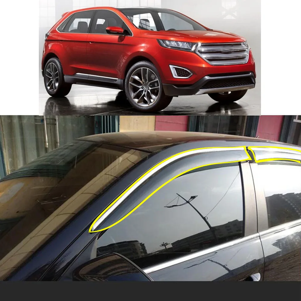 

Car Body Styling Sticker Plastic Window Glass Wind Visor Rain/Sun Guard Vent Parts For Ford EDGE 2009 2010 2011 2012 2013 2014