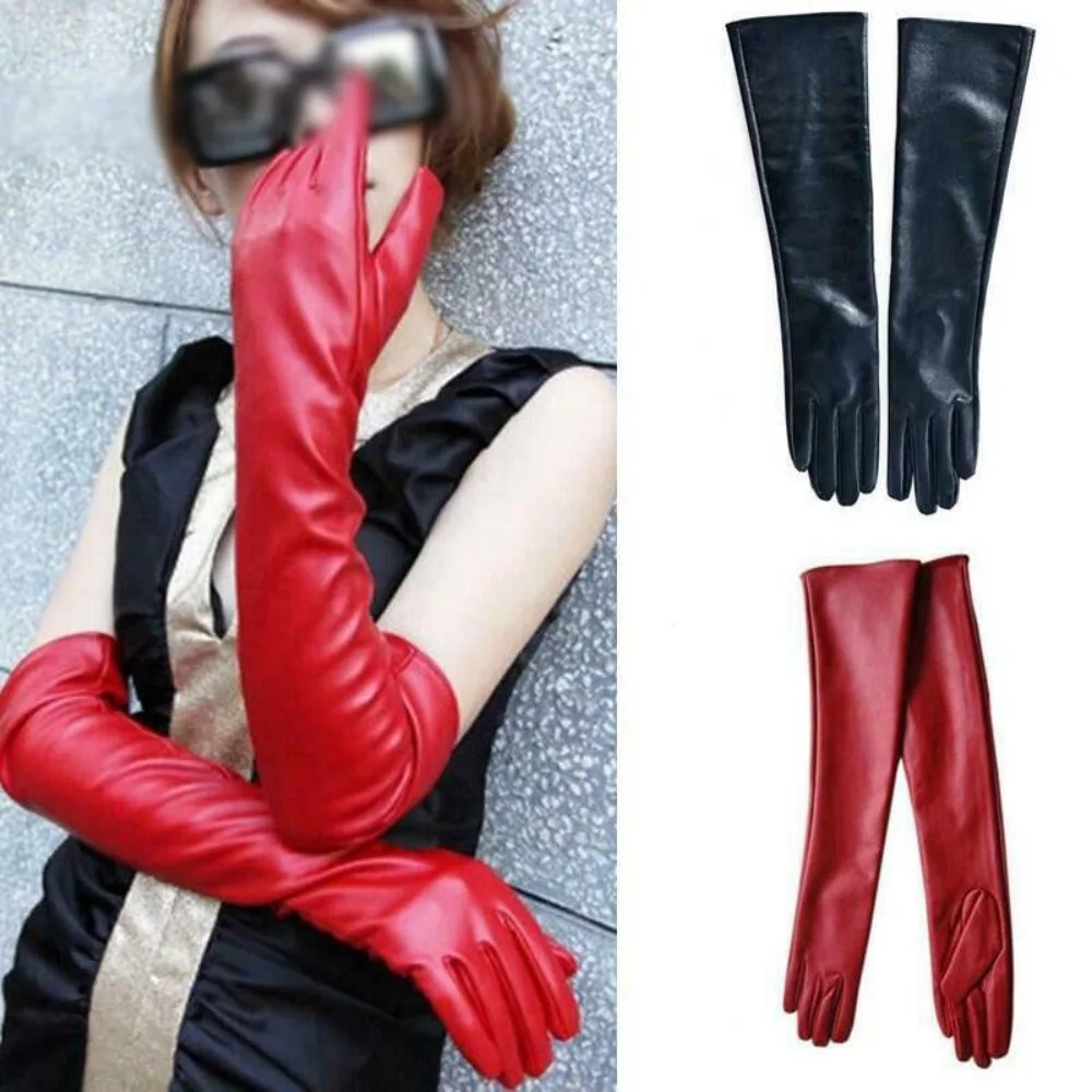 

Fashion Women Long Elbow Gloves Evening Party Soft Gloves Ladies Warm Winter Leather Gloves