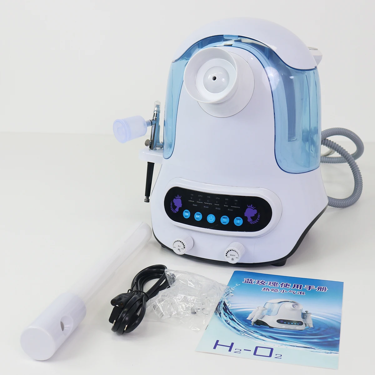 New 6 In 1 Ultrasound Oxygen Bubble Facial Machine Skin Care Whitening CO2 Oxygen Hot Cold Skin Rejuvenation Moisturizing Device
