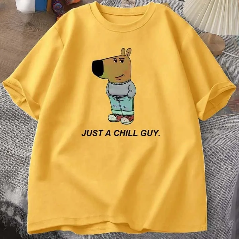 Just A Chill Guy T-shirts for Men Funny Meme Graphic T Shirts Cotton Casual Short Sleeve Tshirt Mens Clothes Designer Tshirts