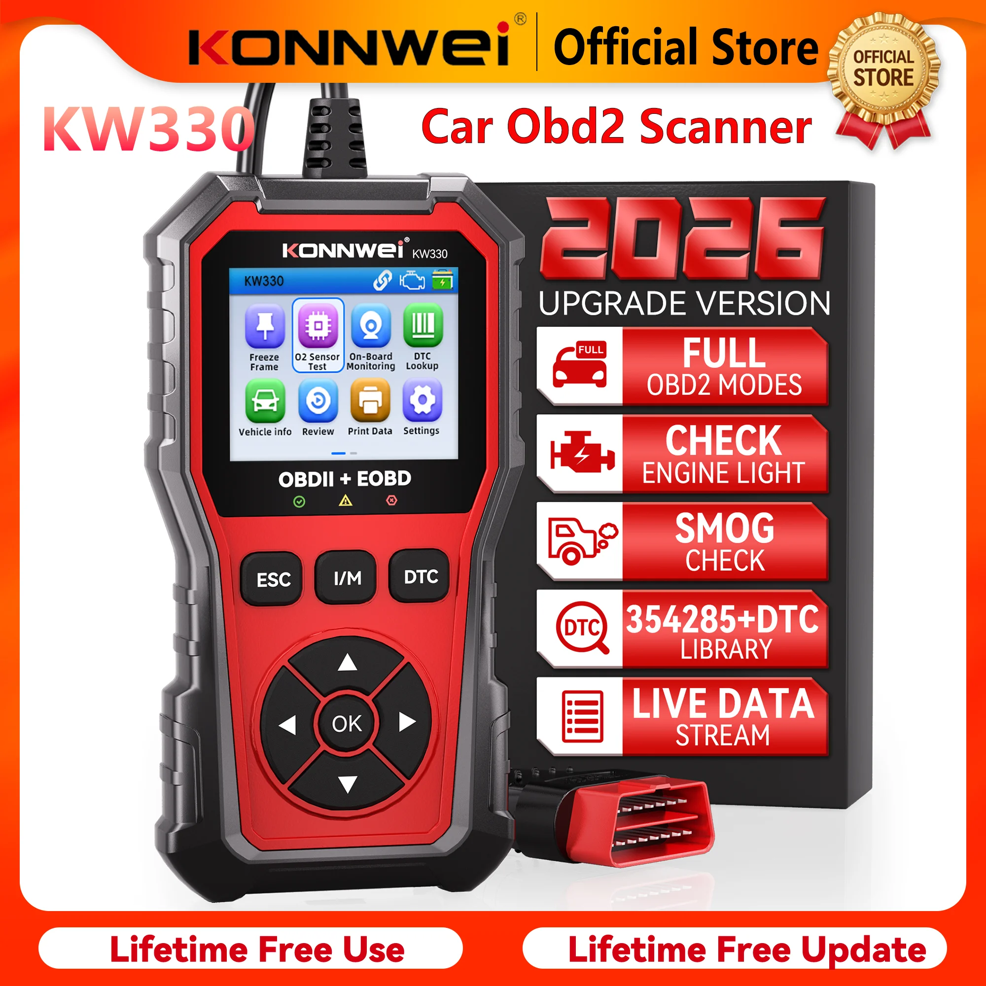 2026-konnwei-kw330-車両obd2診断ツール-プロ仕様-エンジンバッテリーテスト-故障コード消去-リアルタイムデータスキャナー機能