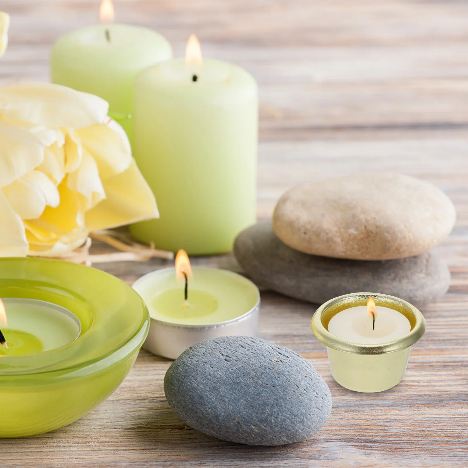 10Pcs Metal Candlesticks Smooth Bottom Home Decor Party Supplies Cup Candlestick Creative Candlestick