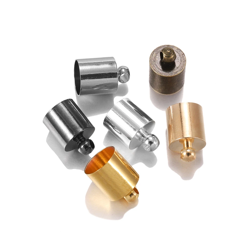 20-50 teile/los End Spitze Kappe Fit Für 3 4 5 6 7 8 9 10mm Quaste Lederband Ende Crimp kappe Perlen Kappen Für DIY Schmuck Machen Liefert