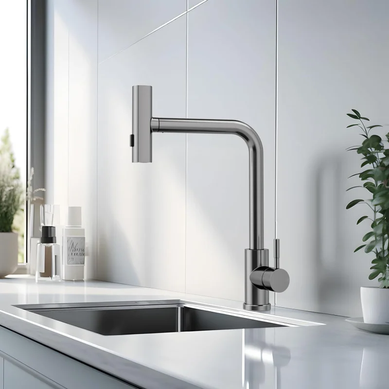

Stainless Steel Kitchen Pull Out Faucet Waterfall Sink Faucet Hot And Cold Mixer Faucet Vessel Sink Faucet