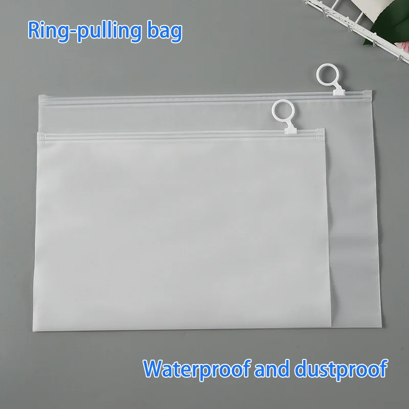 50 pieces frosted pull-tab sealed plastic packaging travel storage waterproof bag corporate logo customized product packaging