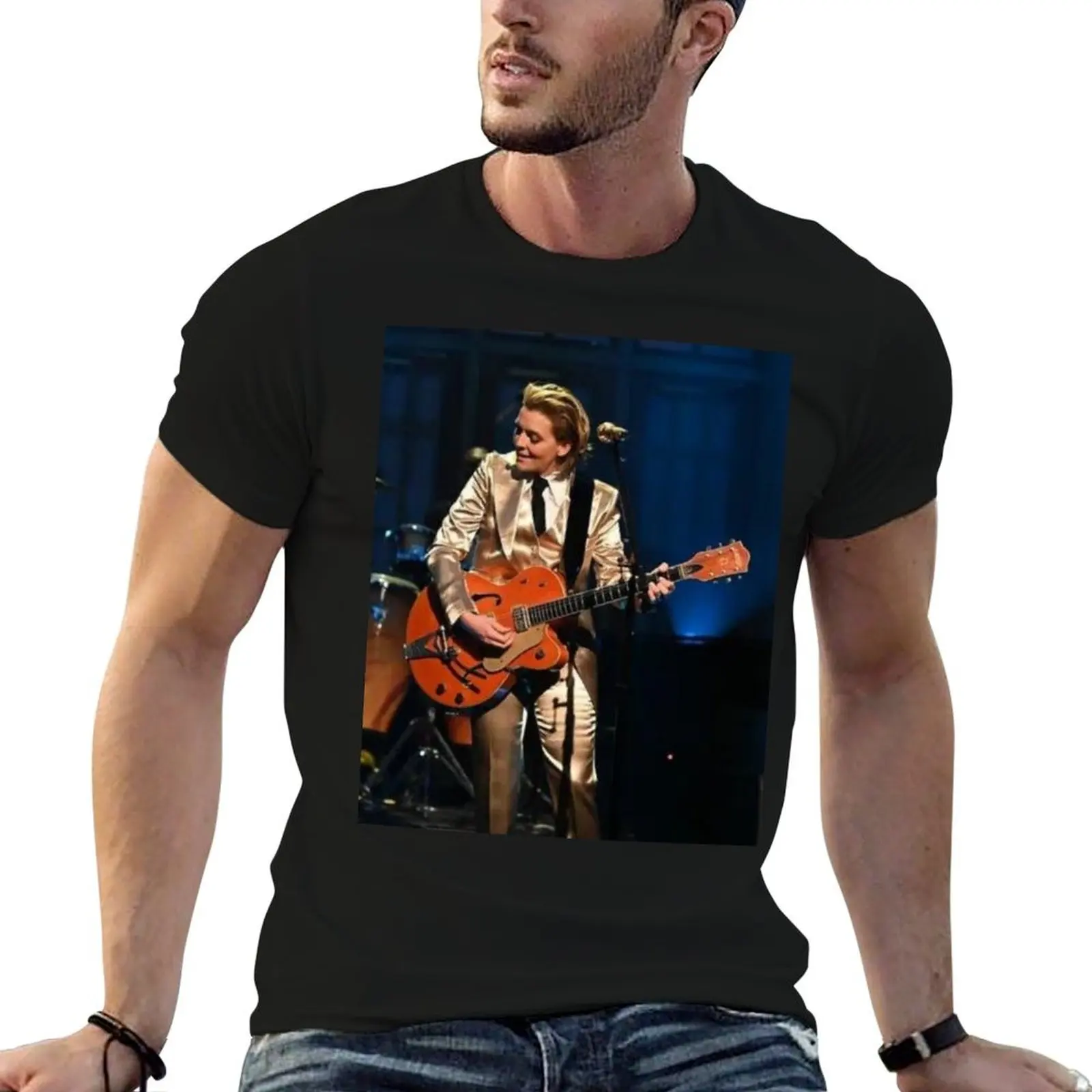 Brandi Carlile, brandi carlile girl guitar T-Shirt Retro Style Print Casual Top