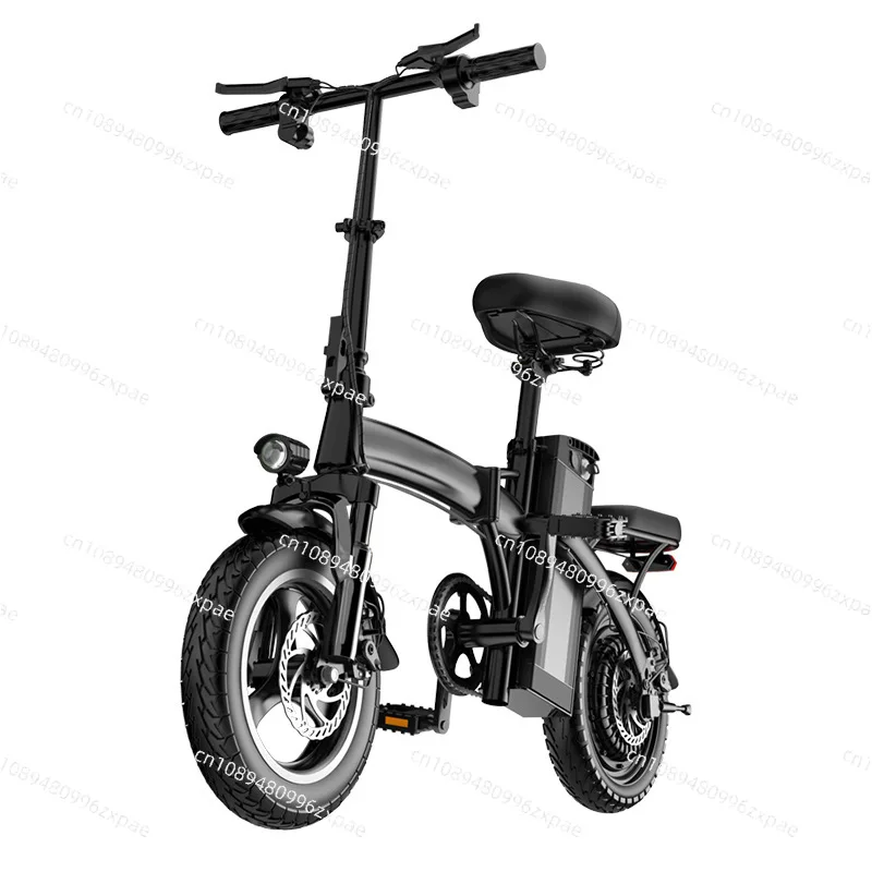 14-Inch lithium battery folding electric vehicle, adult portable electric bicycle, transportation battery car image 2