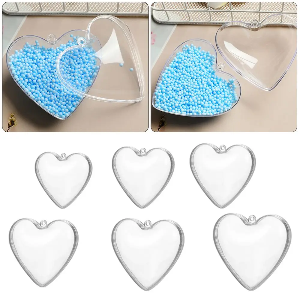 1pc Creative Heart Shape Candy Box Packaging DIY Clear Plastic Bath Bomb Mould Acrylic Mold Fillable Ball Gift Packaging Decor