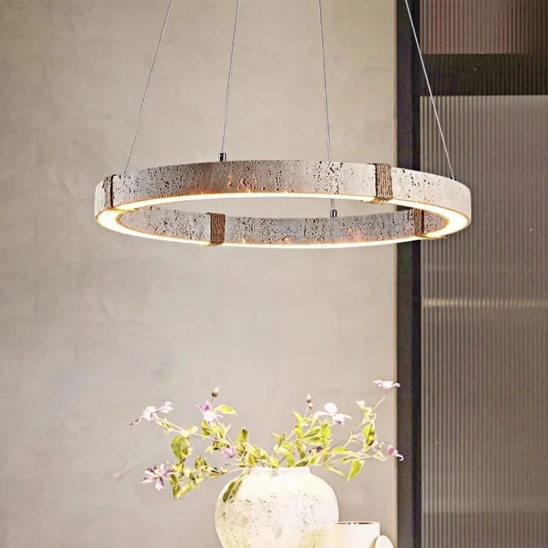 French New Trend Home Decoration Stone Series Chandelier Lighting Lustre Para Sala Estar for Living