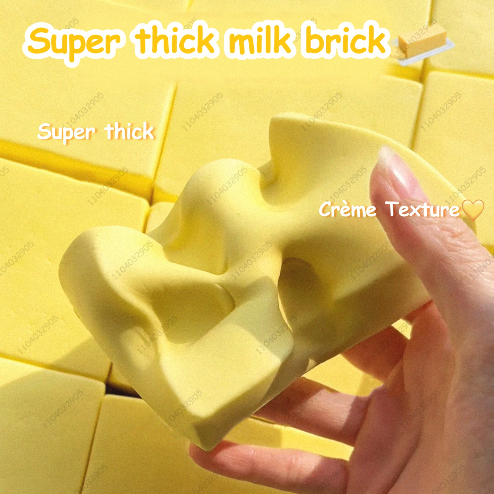 Thick Milk Brick Squishy Slow Rising Squeeze Toy 4.5cm Thick Butter Brick Slow Rebound Fidget Toy Stress Release Hand Relax Toy