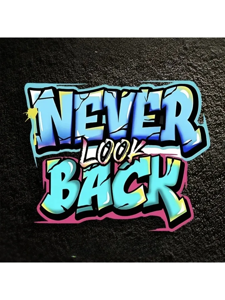 AliExpress NONE 1Pc Never Look Back Graffiti Quote Vinyl Sticker Waterproof Decal For Car Motorcycle Helmet Laptop Bike Streetwear Auto Styling