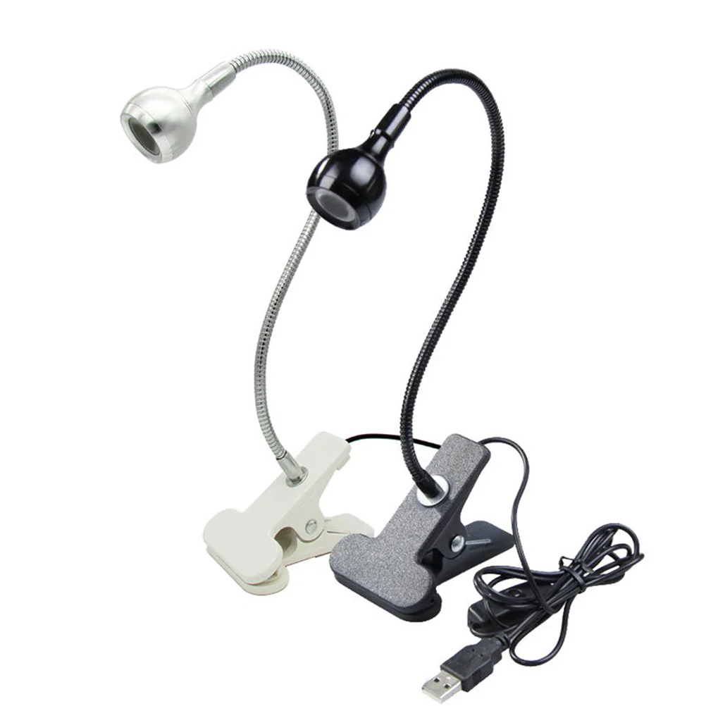 

3W Usb Flexible Led Clip-On Reading Lamp Eye Protection Bedside Table Light Home Lighting Violet Black Gooseneck Portable Night