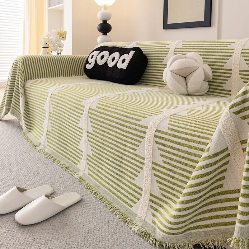 Home Sofa Towel Blanket Full Cover Thick Chenille Sofa Cover Cat Resistant One Piece Design Elegant Stitch for 2/3/4 Seater