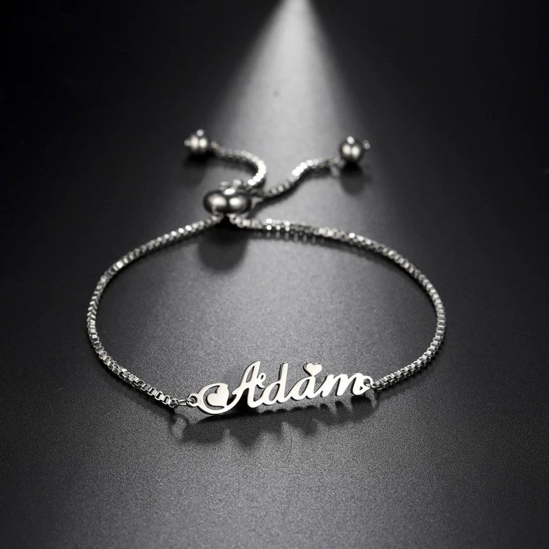 Coppia Bracciale con nome personalizzato Regalo personalizzato per donna Uomo Bambino Bambino Neonata Madre Famiglia Catena di gioielli in acciaio inossidabile
