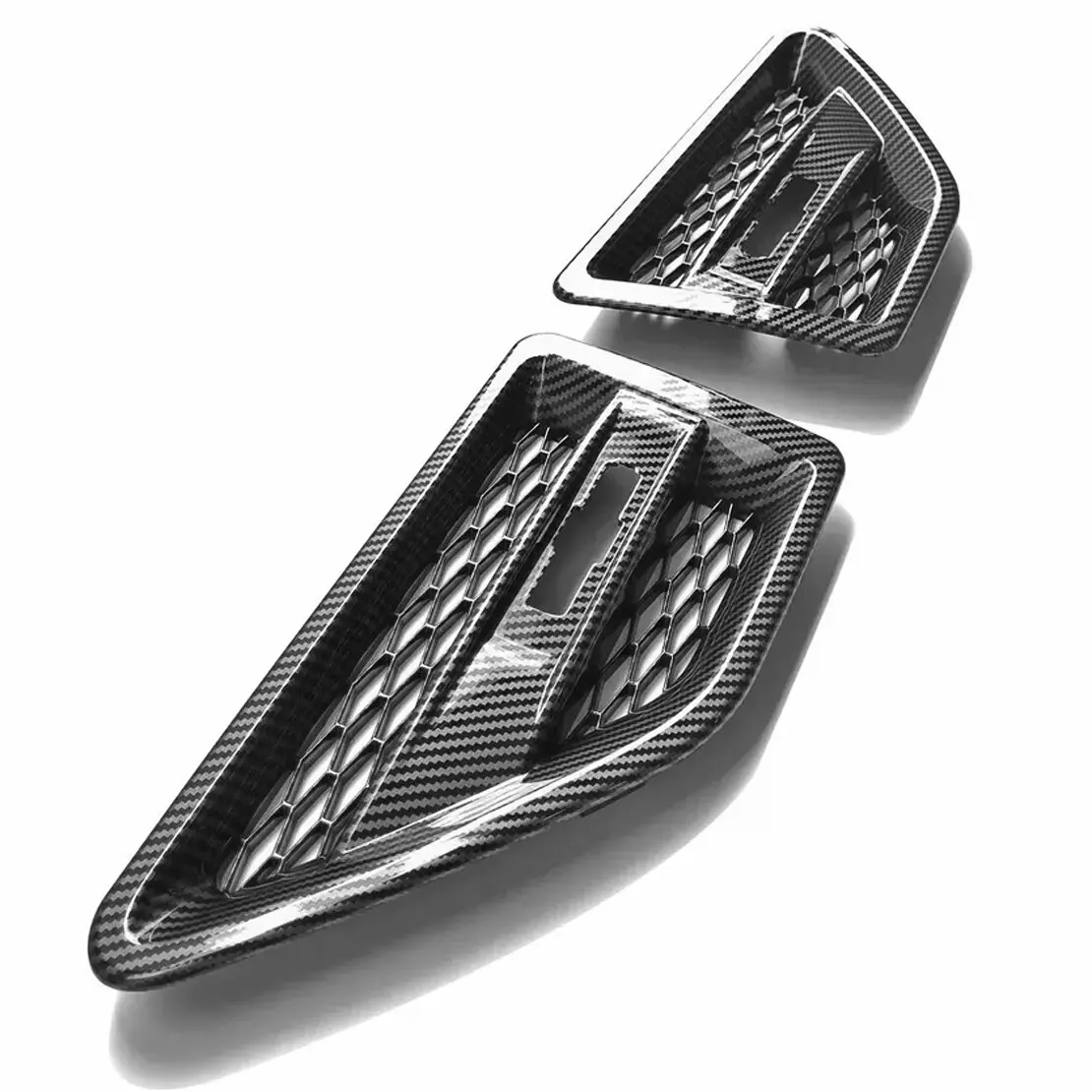 

1 пара боковых крыльев, накладка на решетку вентиляционного отверстия, подходит для Land Rover Freelander 2 LR2 2006-2016, текстура из углеродного волокна, стиль ABS