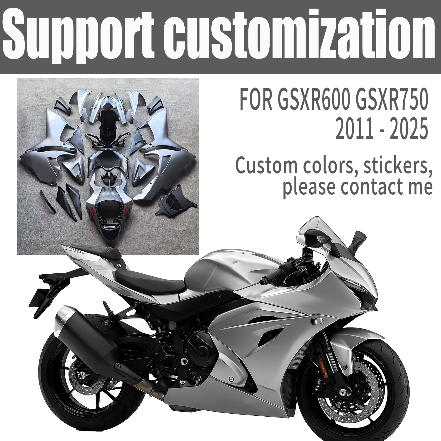 

Подходит для Suzuki GSXR600 2011-220 GSXR750 K11 GSX-R 600 750, комплект обтекателя мотоцикла, комплект кузова