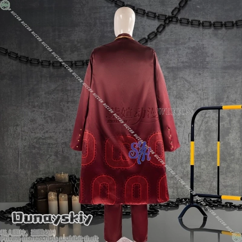ชุดคอสเพลย์ตัวละครเล่ยเหิงจากอนิเมะเกม Limbus Company {BankaiMode} ชุดยูนิฟอร์มสุดหล่อแบบพ่อ  เสื้อโค้ทยาวสีแดงเข้ม พร้อมเสื้อกั๊ก ชุดสูท วิกผม สำหรับฮาโลวีน