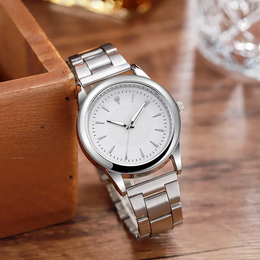 Relógios de negócios masculinos de luxo relógio de quartzo de aço inoxidável prata relógio masculino reloj Часы Жiicht eins...........е Наруalm relojes para mujer