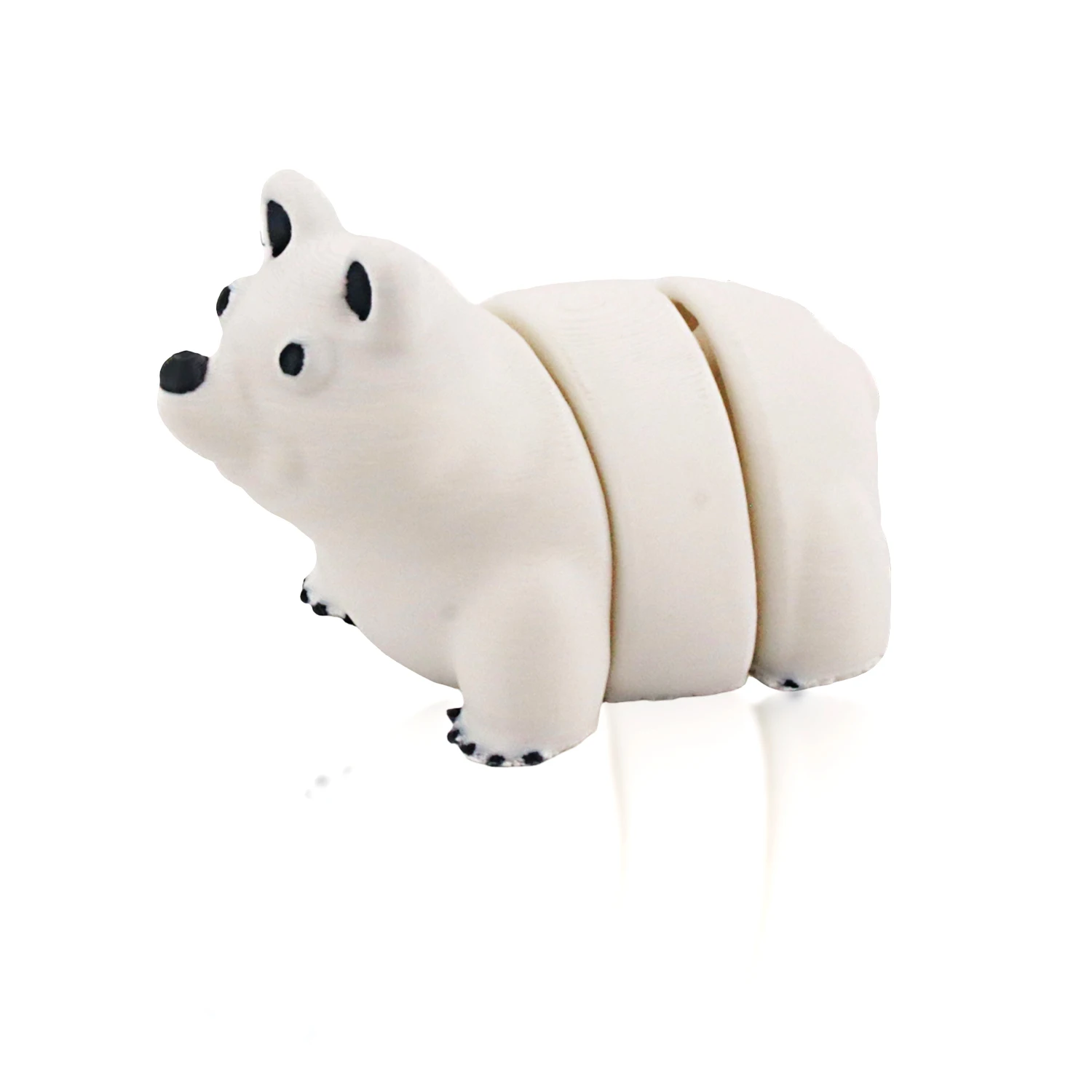 

3D printed polar bear, multi-functional office desk companion with adjustable joints, finger stress relief toy