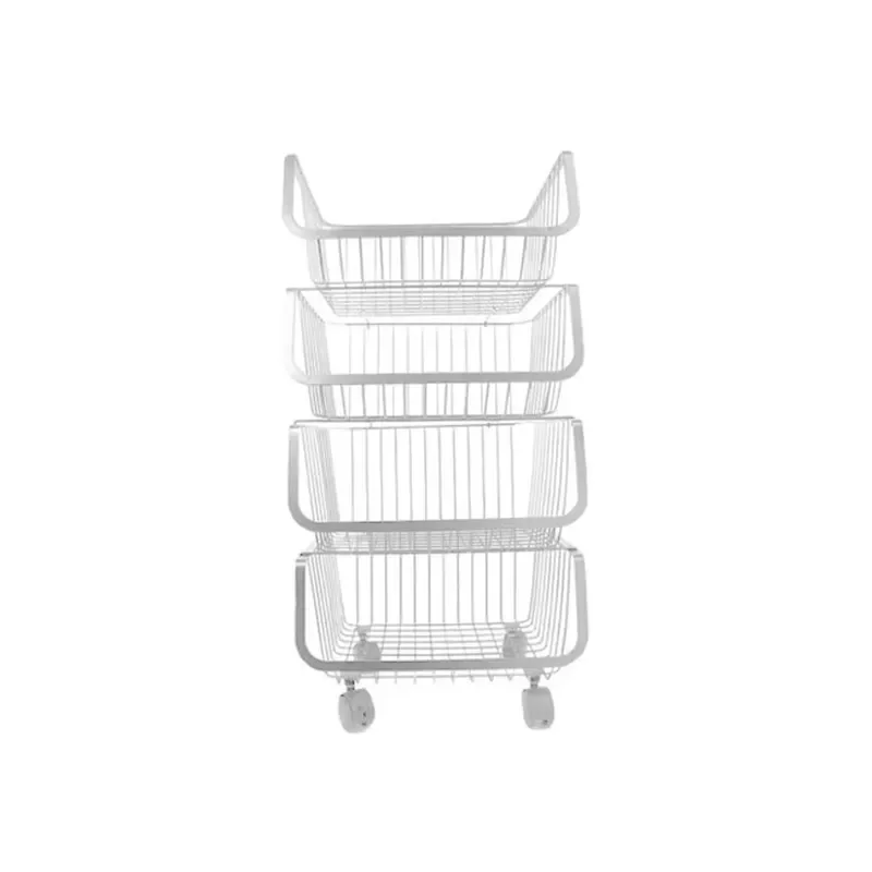 4 Tier Metal Wire Storage Basket Kitchen Fruit Vegetable Mesh Organizer Rack Multi Purpose Countertop Holder High Quality