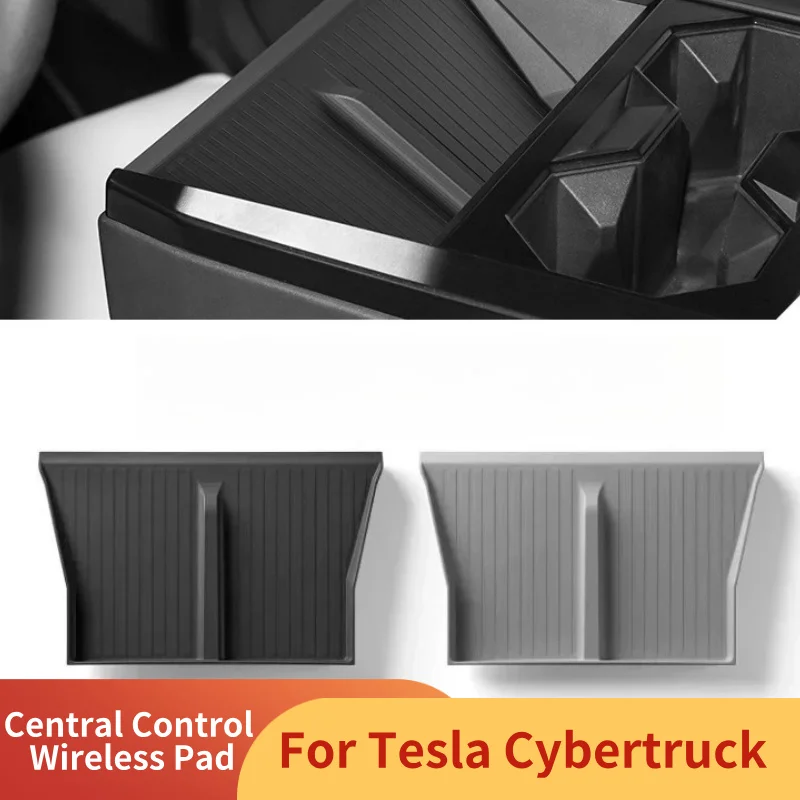 

Силиконовый беспроводной коврик с центральным управлением для Tesla Cybertruck 2026+, пикап, мобильный телефон, нескользящий коврик для хранения, автомобильные аксессуары