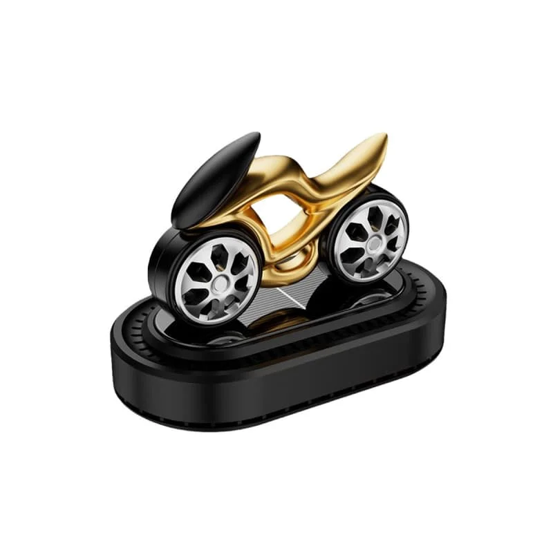 Solar Powered Rotating Dynamic Motorcycle Car Air Freshener Sport Bike Model Perfume Dashboard Ornament Auto Decoration Gift
