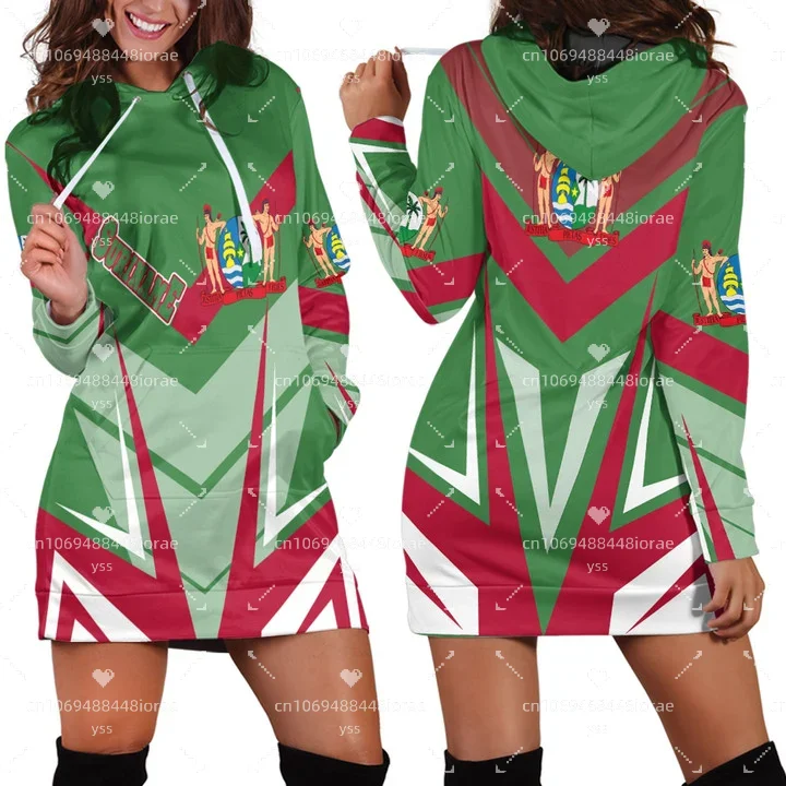 Suriname Flag 3D Women Hoodie Dress Custom Name Retro Harajuku 3D Printed Flag Pullover Casual Sexy Women Hoodie Dress