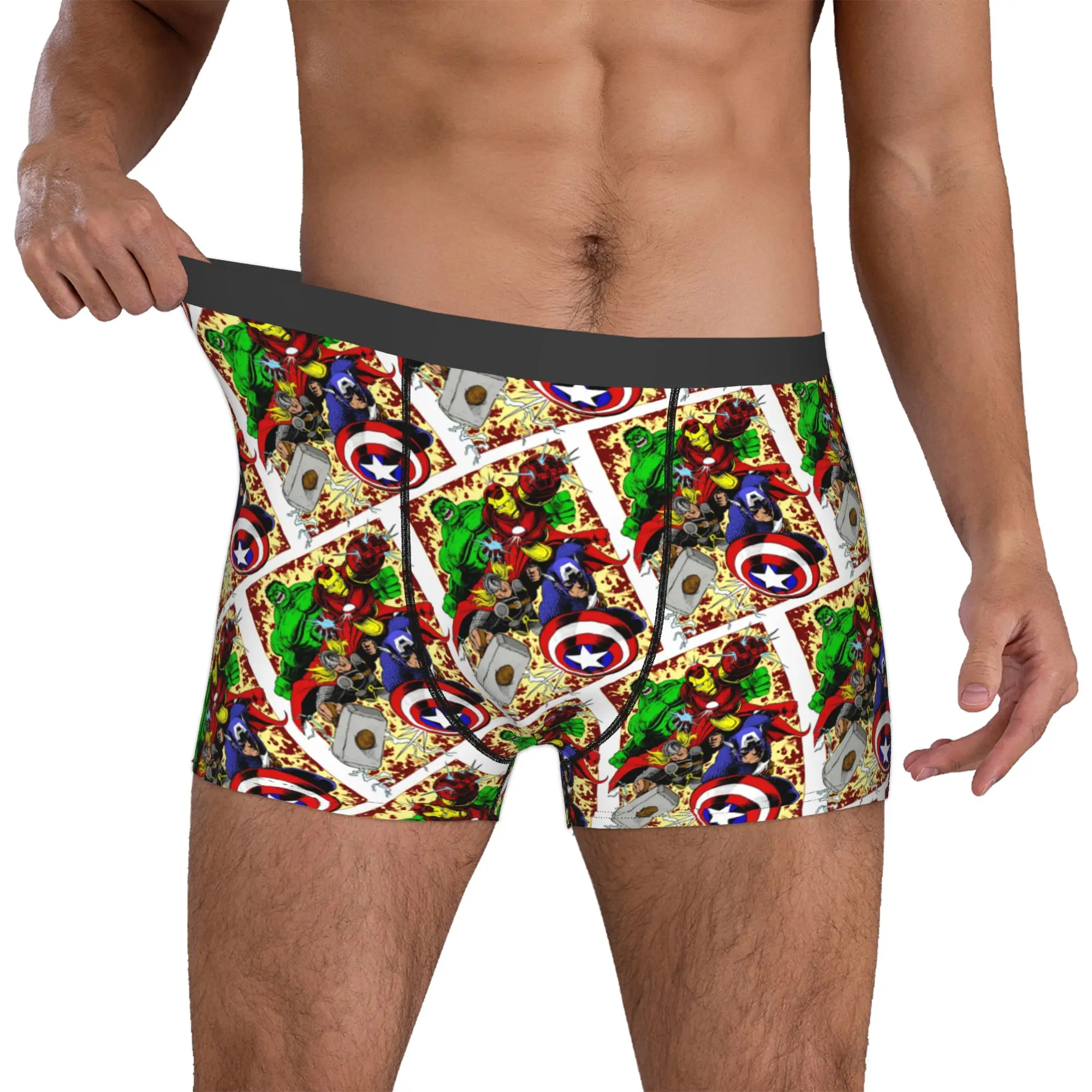 

Custom A-Avengers Comic Wallpaper Boxer Shorts For Homme 3D Printed Underwear Panties Briefs Stretch Underpants