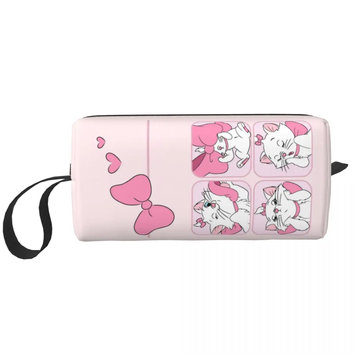 Pink Marie Cat Cute Makeup Bag Large Cosmetic Bag Men Women Toiletry Bag Storage Pouch Bag